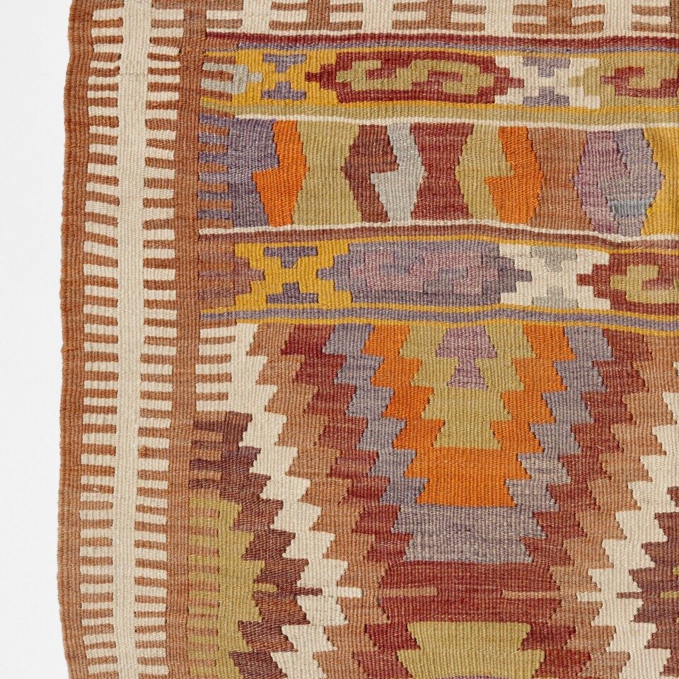 Flatweave Handloom Kilim Rug, Pastel Colours, Konya, Turkey