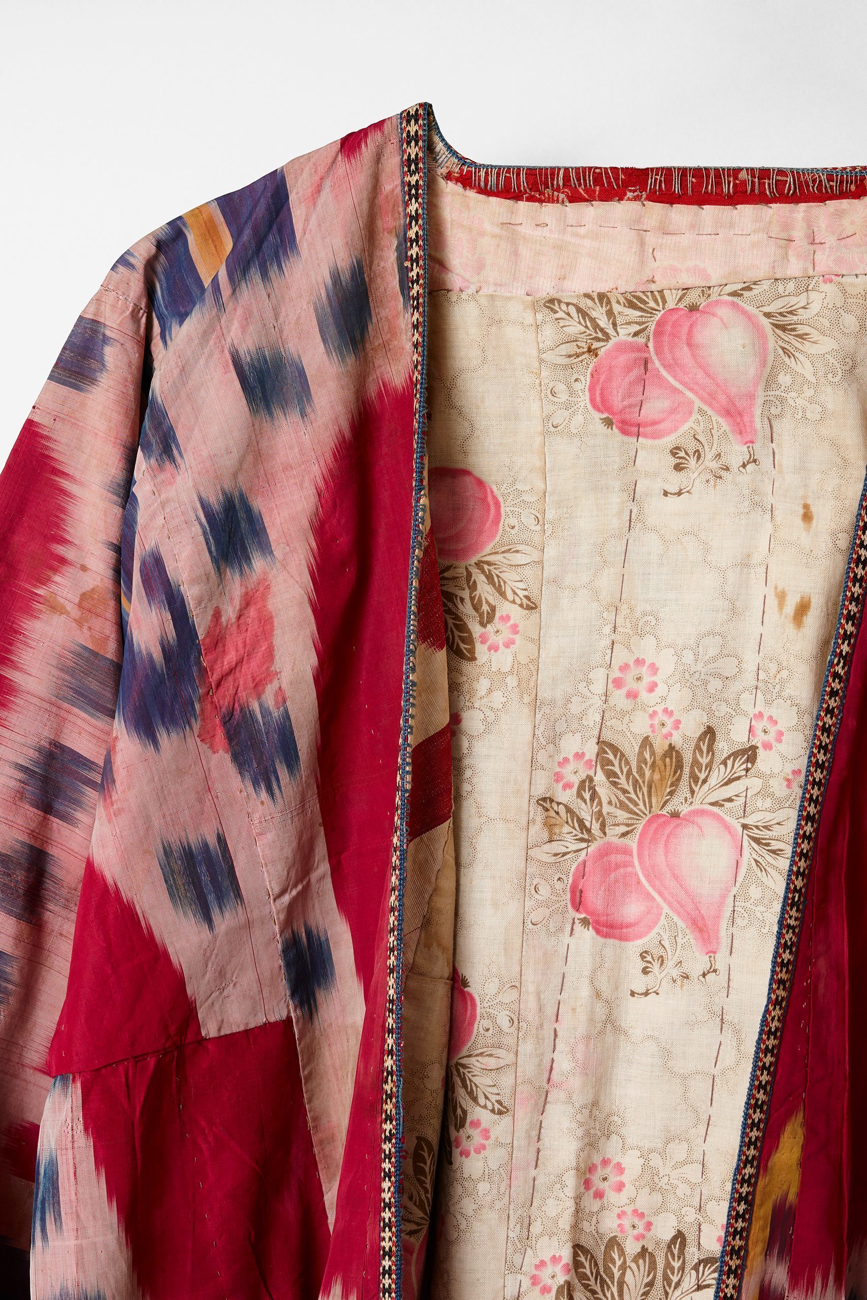 20th Century Uzbek Ikat Quilted Chapan, Red - Image 2