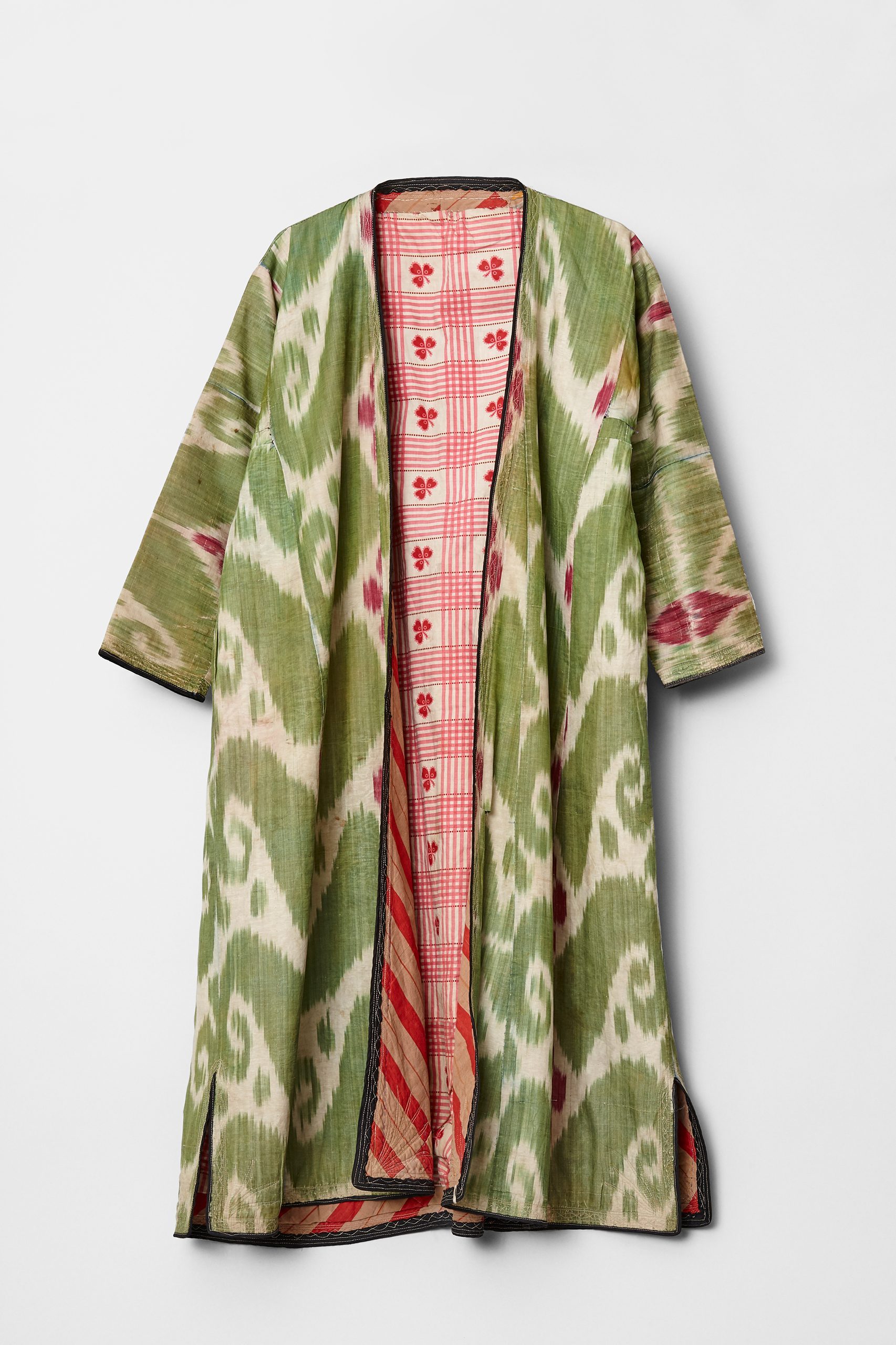 20th Century Uzbek Ikat Quilted Chapan, Green