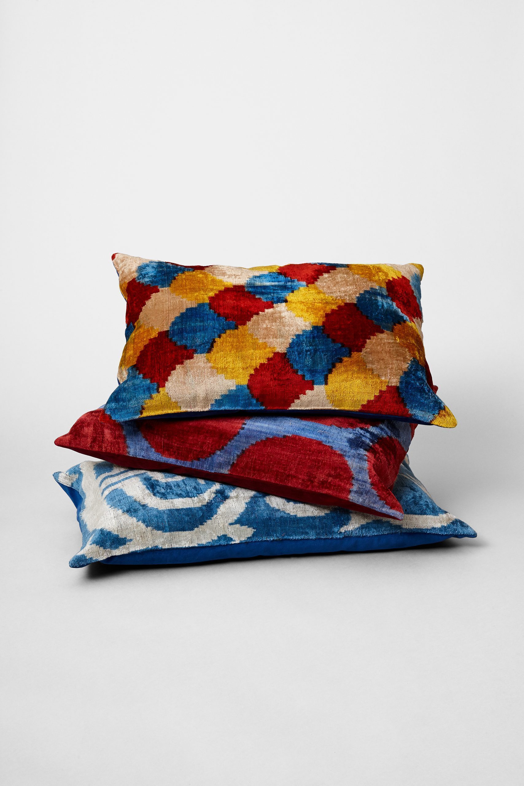Vintage Multicolour Silk Ikat Pillows - Image 6