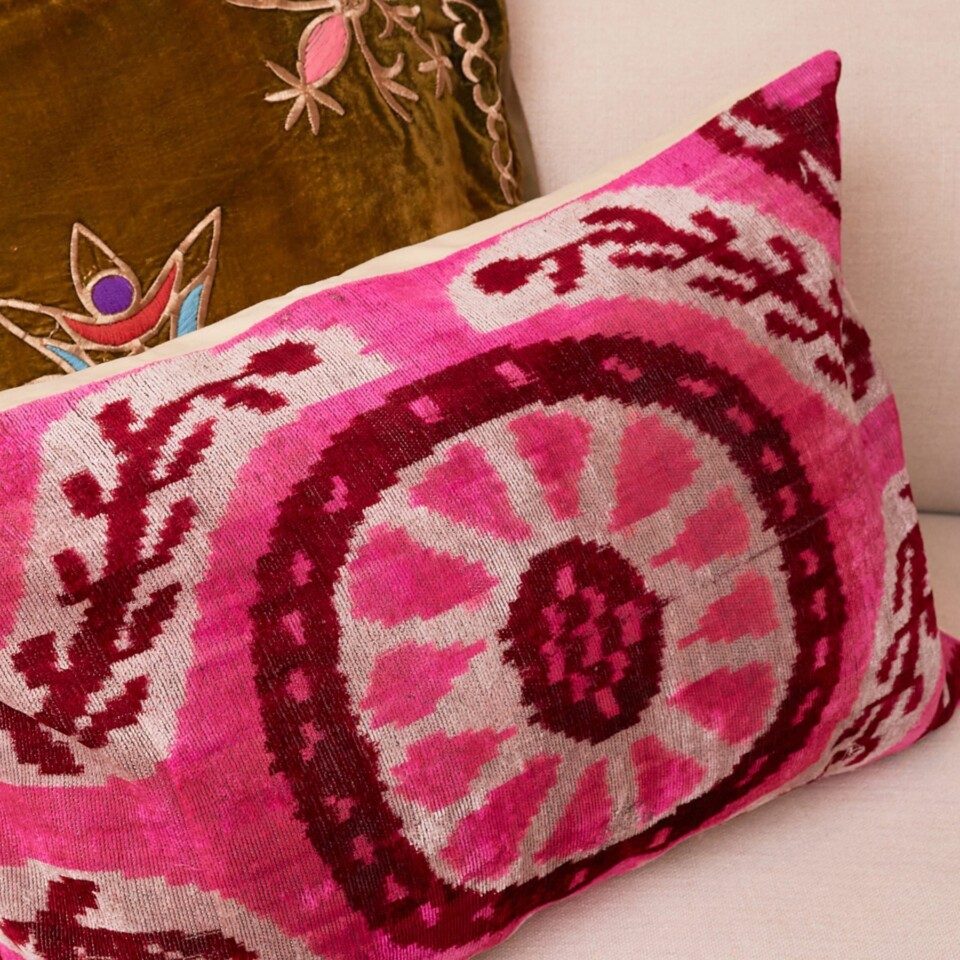 Vintage Multicolour Silk Ikat Pillows